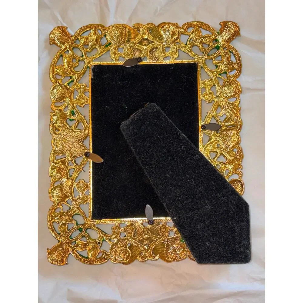 Butterfly Rhinestone Enamel Vintage Picture Photo Frame